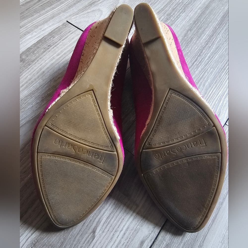Franco Sarto Calix Cork Wedge Pump Sz: 7 - Fushia - Picture 14 of 16